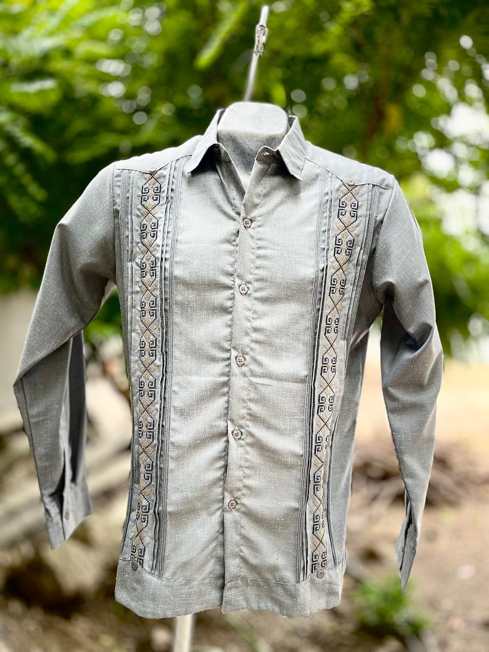 Guayabera Versátil Gris Jaspeado