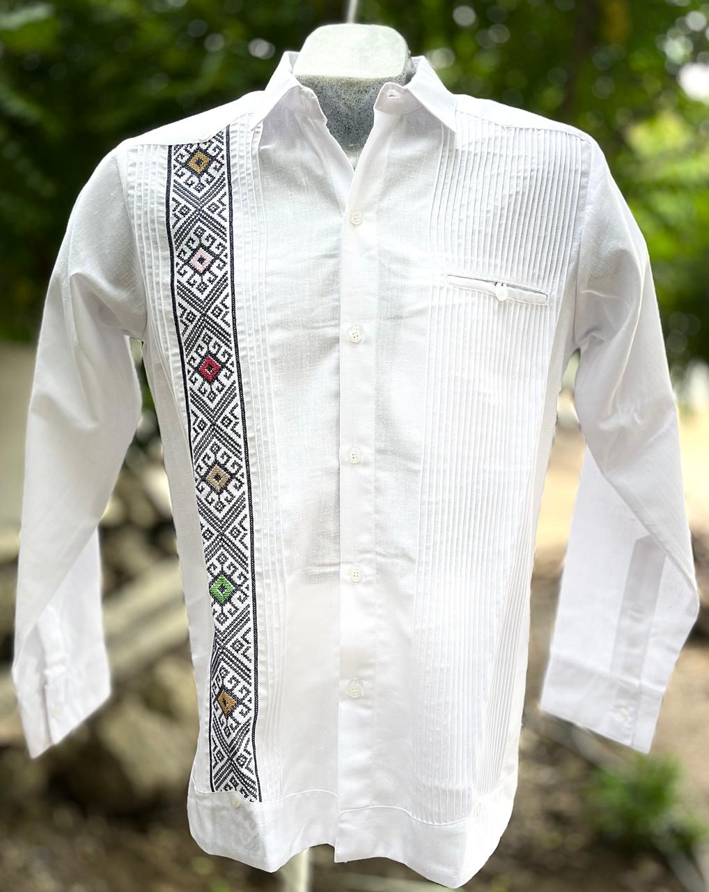 Guayabera Elegante Asimétrica tipo Panal