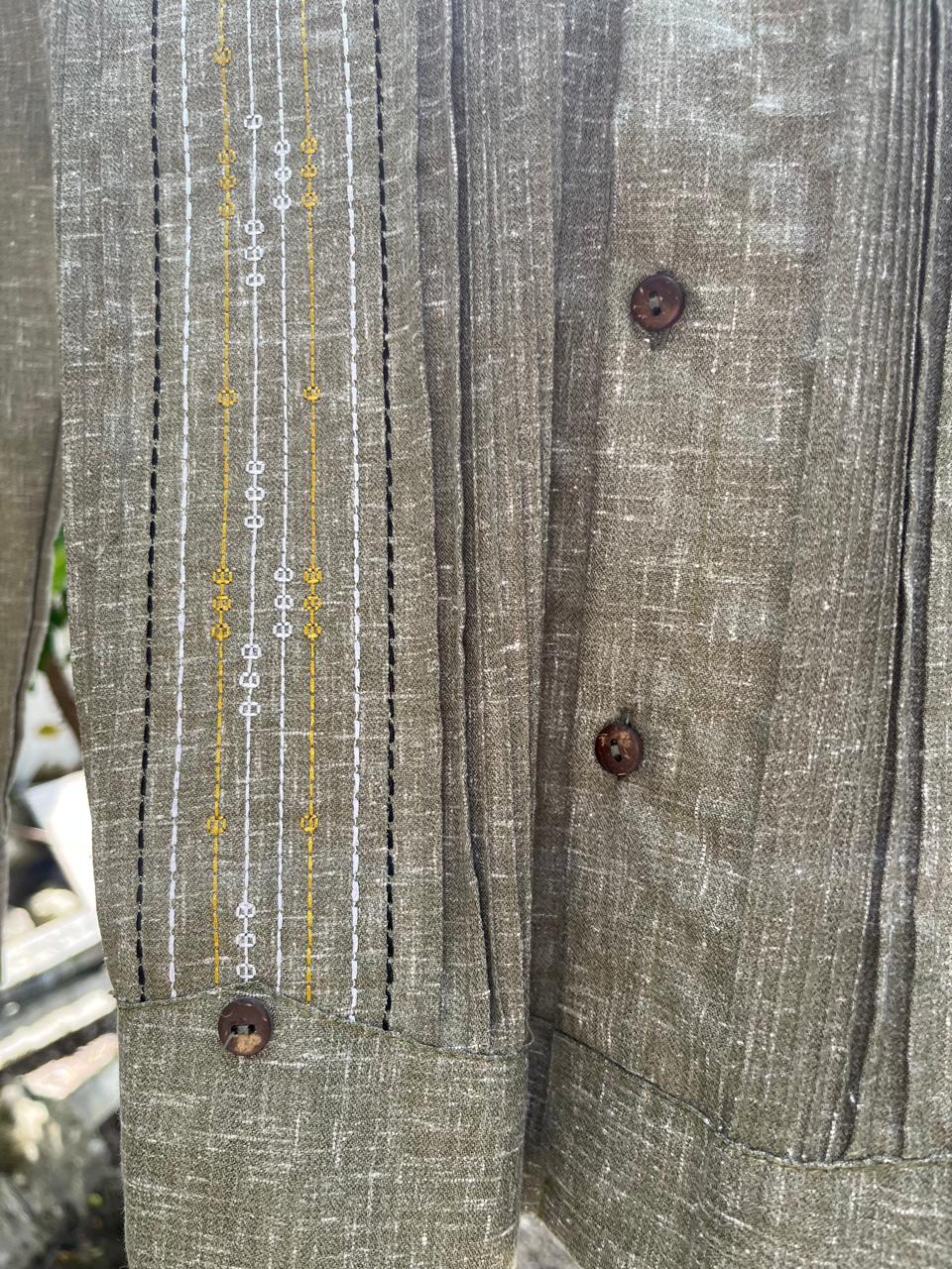 Guayabera Versátil Verde Jaspeado