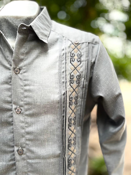 Guayabera Versátil Gris Jaspeado